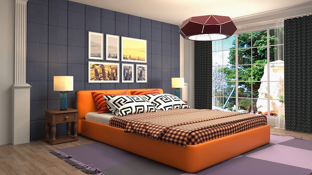 Illustration of the bedroom interior