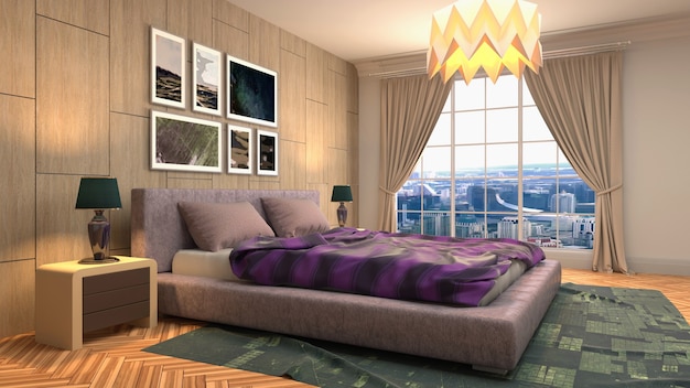 Illustration of the bedroom interior