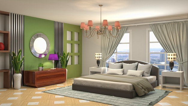 Illustration of the bedroom interior