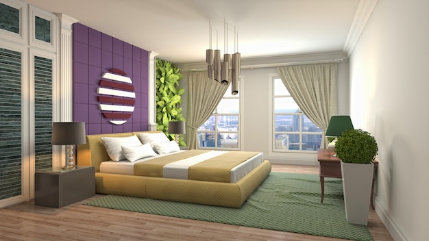 Illustration of the bedroom interior