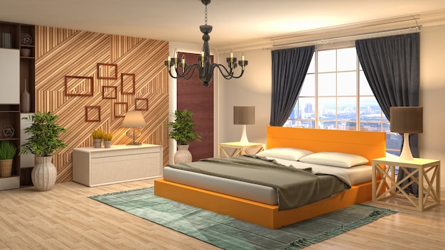 Illustration of the bedroom interior