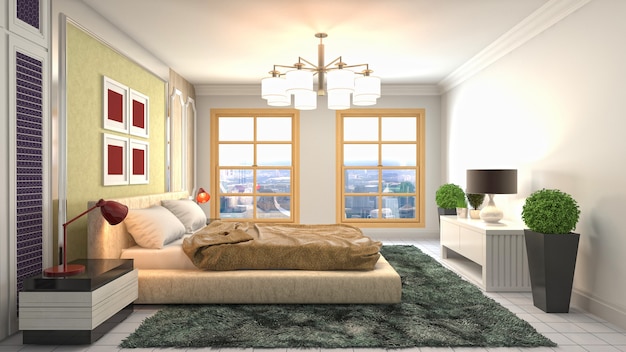 Illustration of the bedroom interior