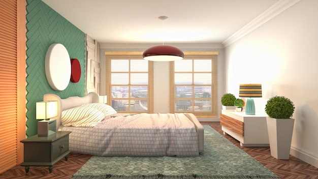 Illustration of the bedroom interior