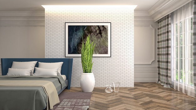 Illustration of the bedroom interior