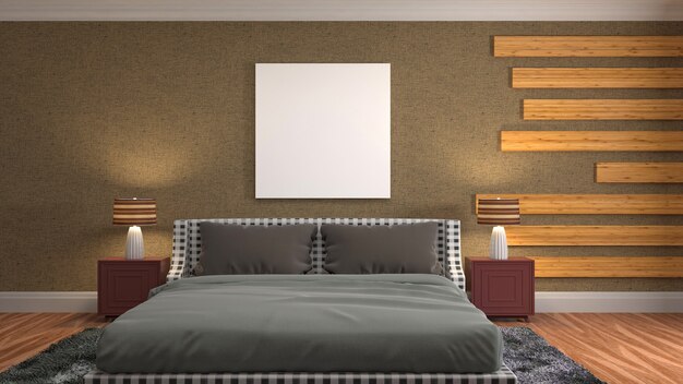 Illustration of the bedroom interior