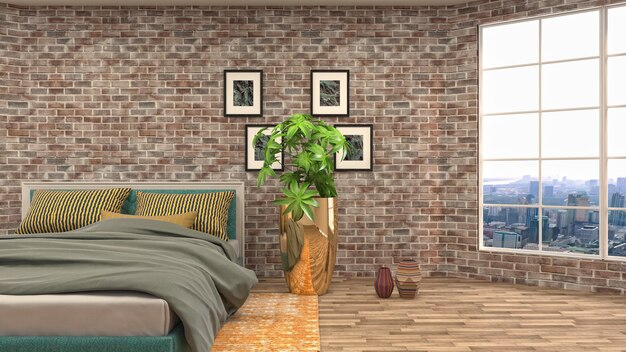 Illustration of the bedroom interior