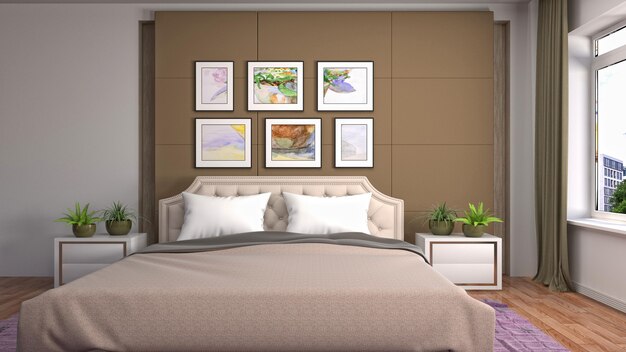 Illustration of the bedroom interior