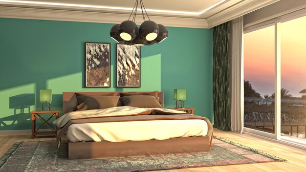 Illustration of the bedroom interior