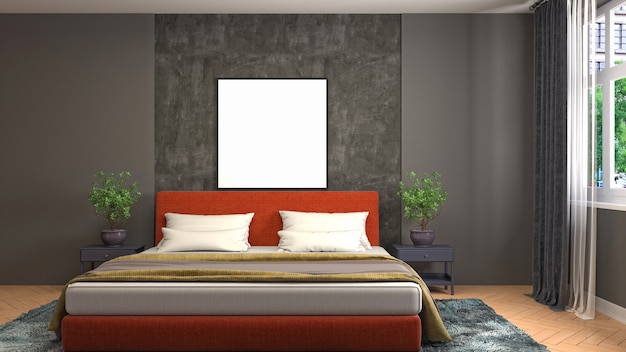 Illustration of the bedroom interior