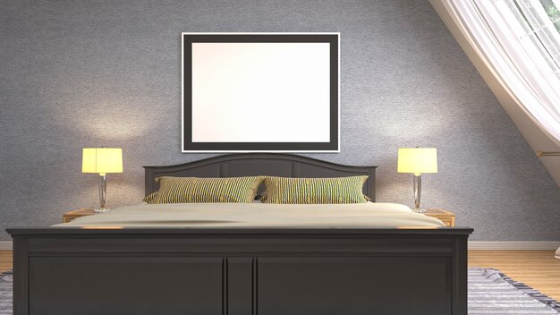 Photo illustration of the bedroom interior