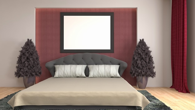 Illustration of the bedroom interior