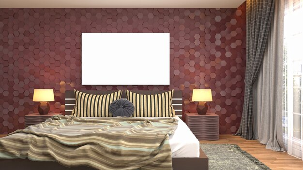 Illustration of the bedroom interior