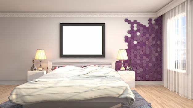 Photo illustration of the bedroom interior