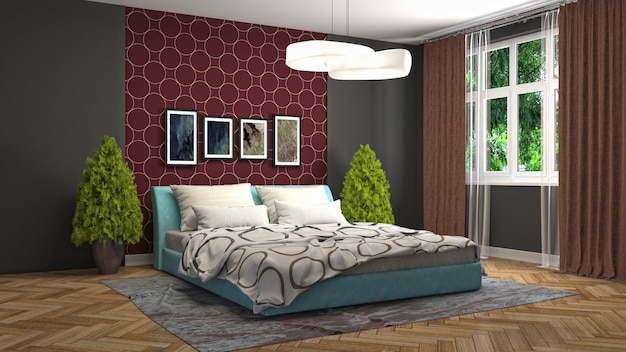 Illustration of the bedroom interior