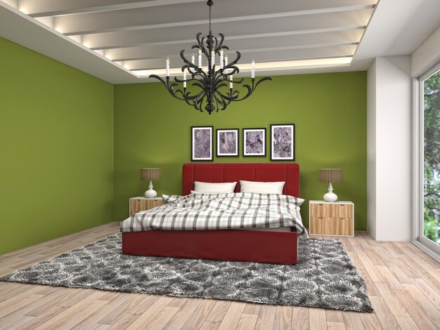 Illustration of the bedroom interior