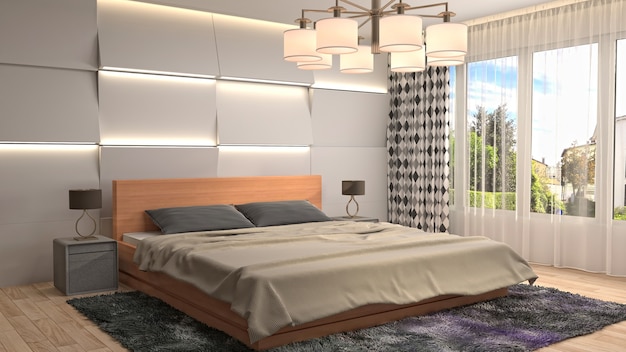 Illustration of the bedroom interior