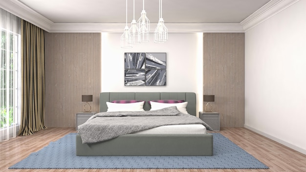 Illustration of the bedroom interior