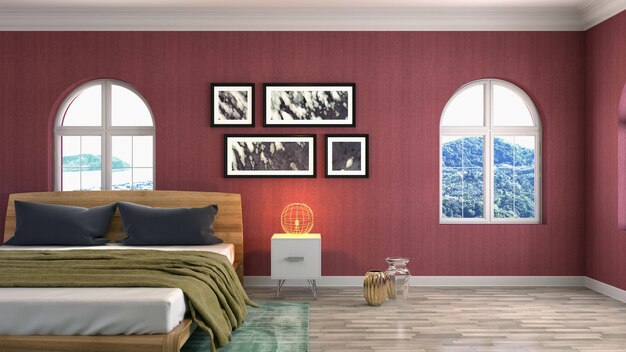 Illustration of the bedroom interior