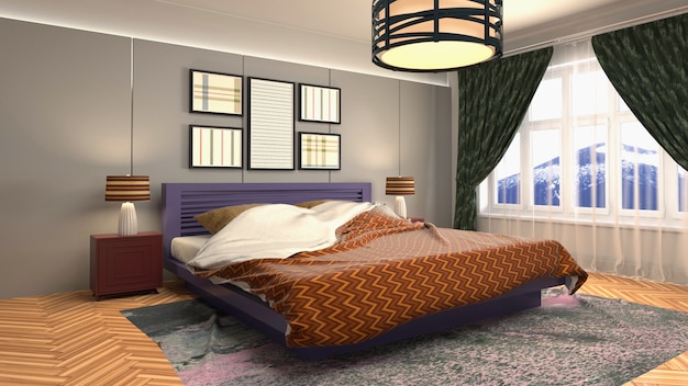 Illustration of the bedroom interior