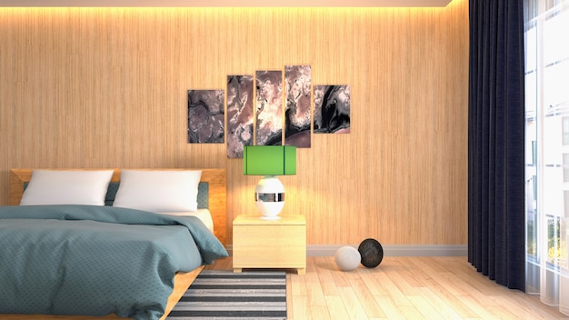 Illustration of the bedroom interior