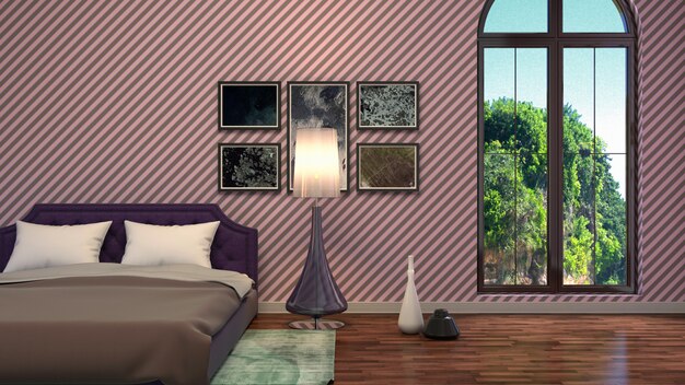 Illustration of the bedroom interior