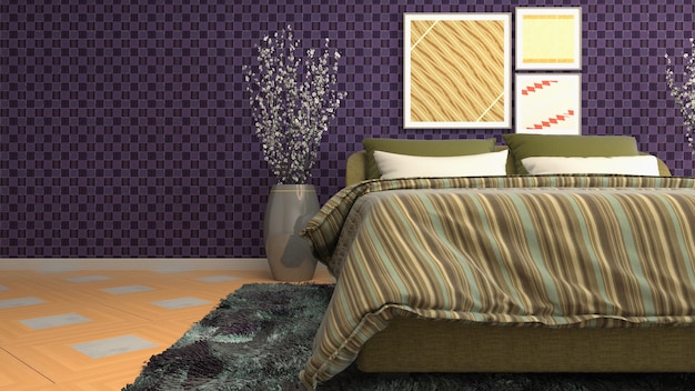 Photo illustration of the bedroom interior