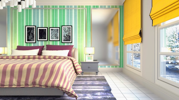 Illustration of the bedroom interior