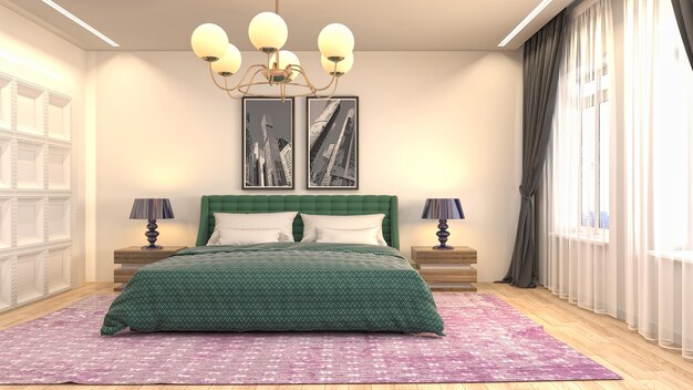 Illustration of the bedroom interior