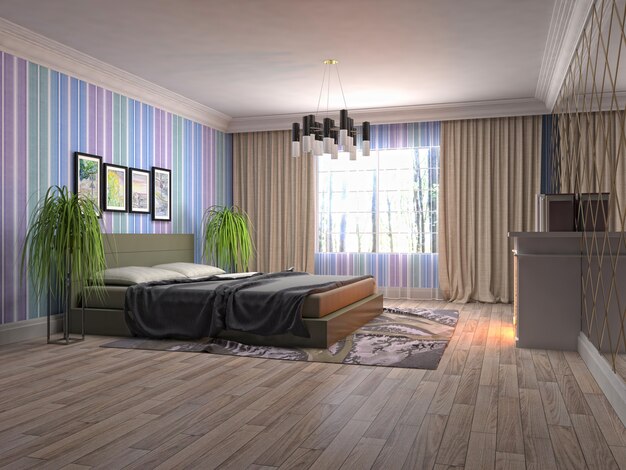 Illustration of the bedroom interior