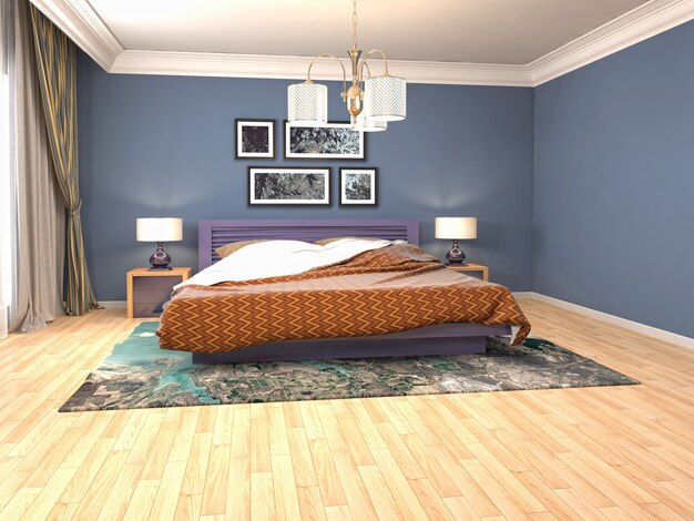 Illustration of the bedroom interior