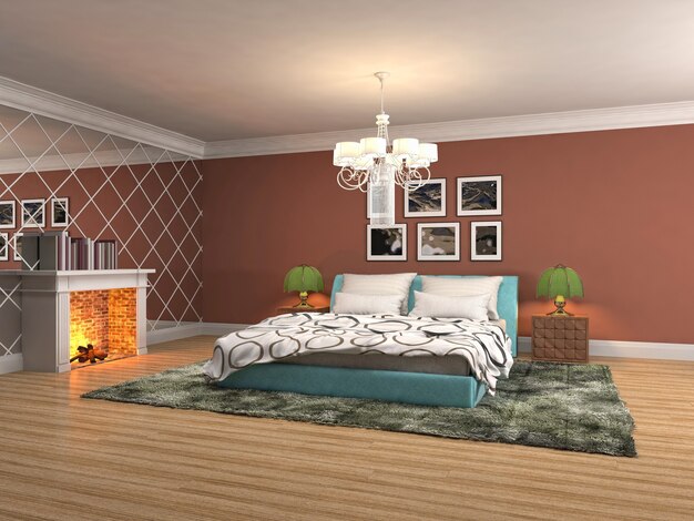 Illustration of the bedroom interior