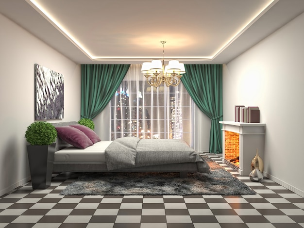 Illustration of the bedroom interior