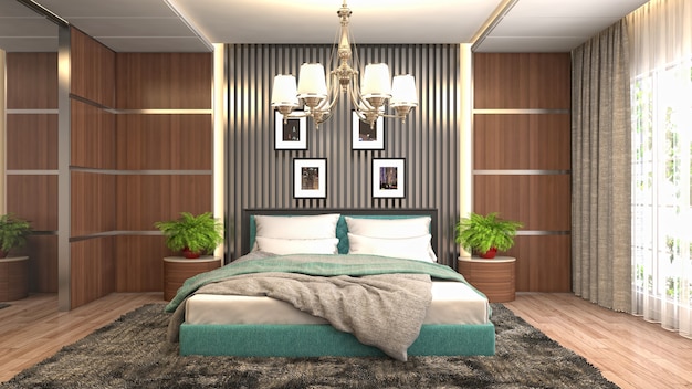 Illustration of the bedroom interior