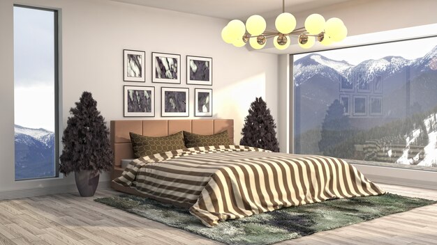 Illustration of the bedroom interior