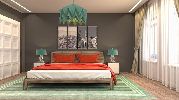 Illustration of the bedroom interior