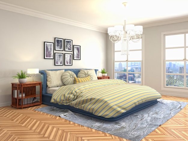 Illustration of the bedroom interior