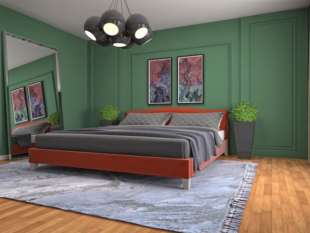 Illustration of the bedroom interior