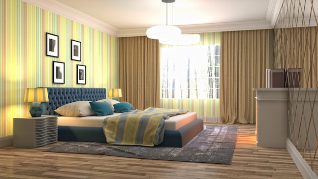 Illustration of the bedroom interior