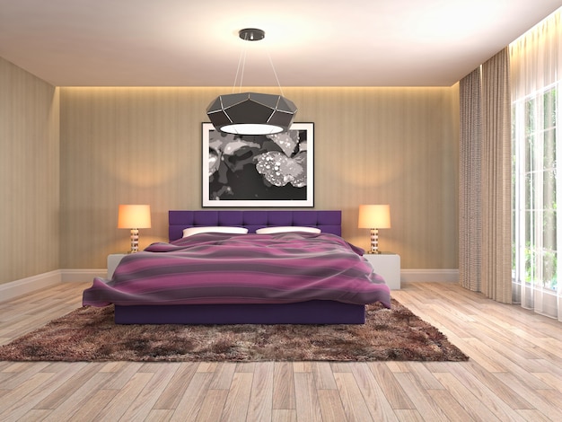 Illustration of the bedroom interior