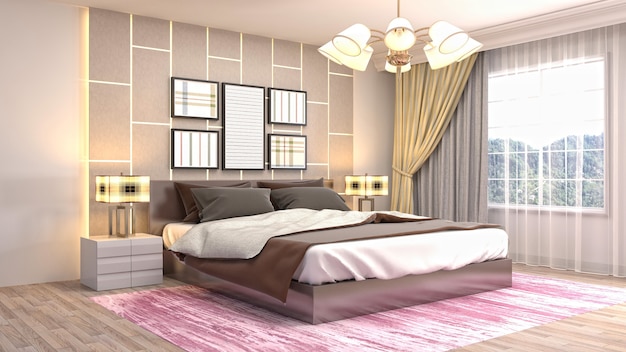 Illustration of the bedroom interior