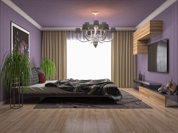 Illustration of the bedroom interior