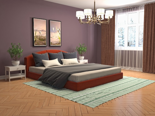 Illustration of the bedroom interior