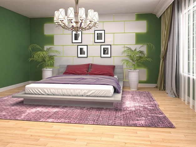 Illustration of the bedroom interior