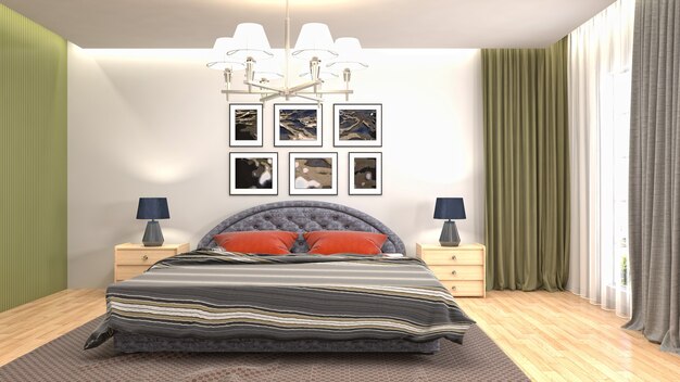 Illustration of the bedroom interior