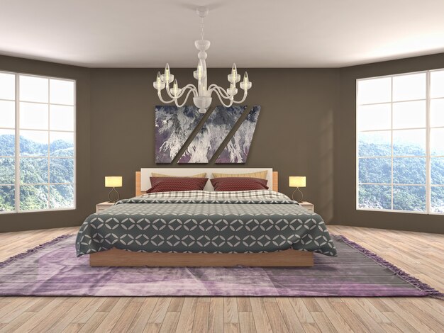 Illustration of the bedroom interior