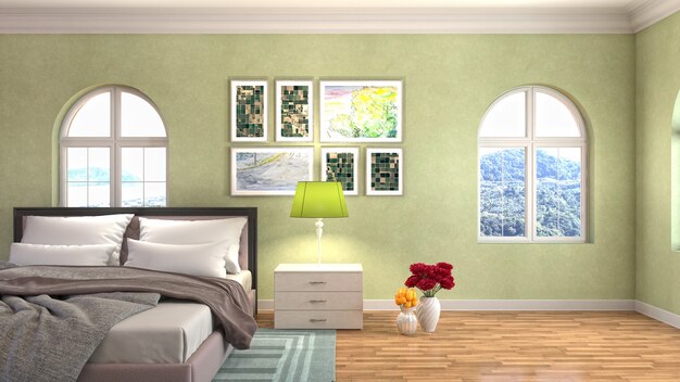 Illustration of the bedroom interior