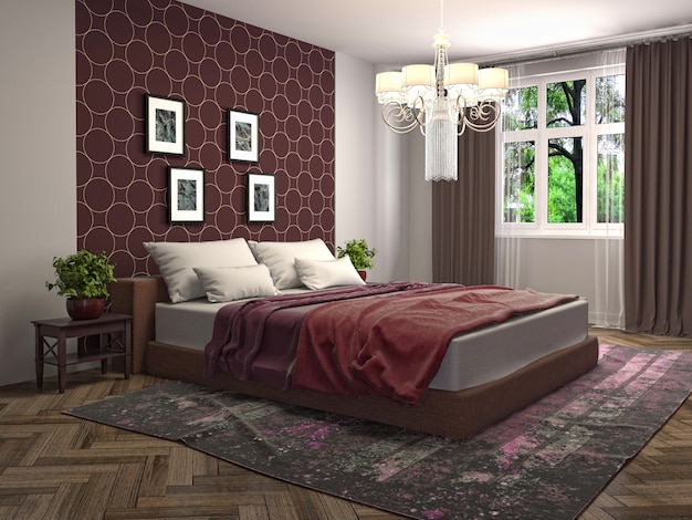 Illustration of the bedroom interior