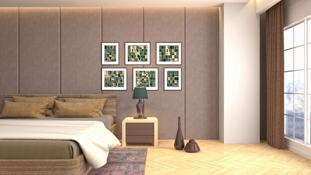 Illustration of the bedroom interior