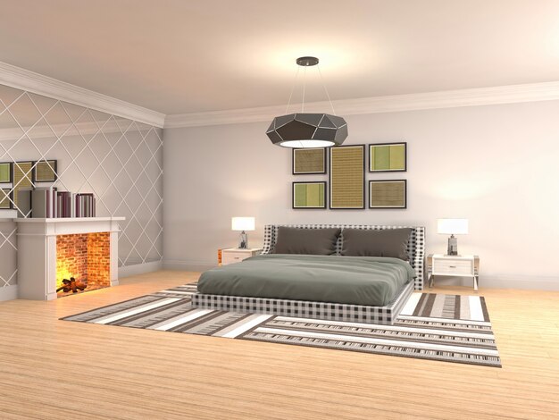 Illustration of the bedroom interior