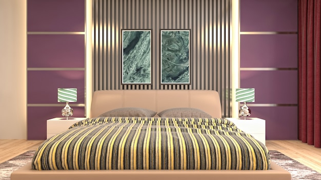 Illustration of the bedroom interior